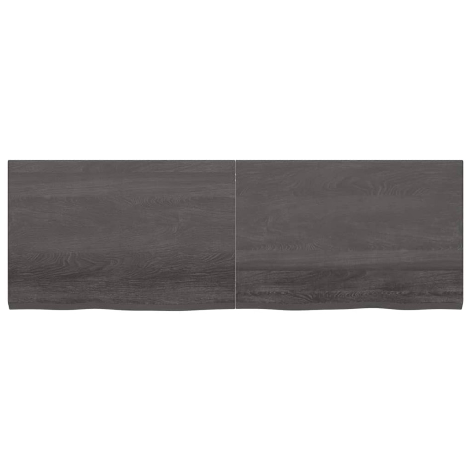 Encimera de baño madera tratada marrón oscuro 180x60x(2-4)