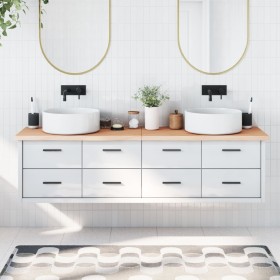 Encimera de baño madera maciza sin tratar 180x50x(2-4)