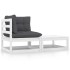 Set de muebles de jardín 2 pzas con cojines madera pino