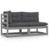 Set de muebles de jardín 2 pzas con cojines madera pino
