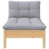 Juego de muebles de jardín 3 pzas con cojines gris madera