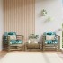 Sillones de jardín con cojines 2 uds madera de pino