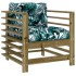 Sillones de jardín con cojines 2 uds madera de pino