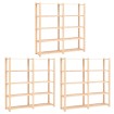 Estantería 5 niveles 3 unidades madera pino maciza 500 kg