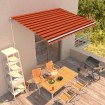 Toldo manual retráctil naranja y marrón 400x300 cm