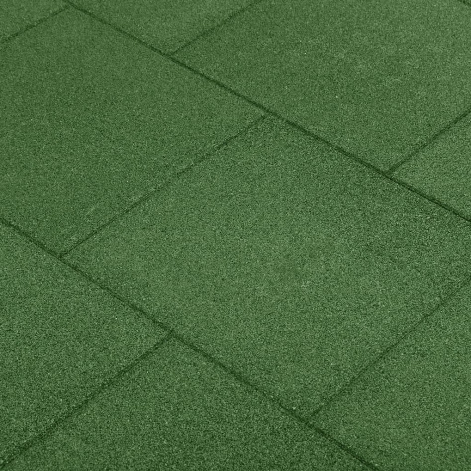 Losetas de goma protección de caídas 18 uds verde 50x50x3