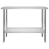Mesa de trabajo de cocina con estante acero inox