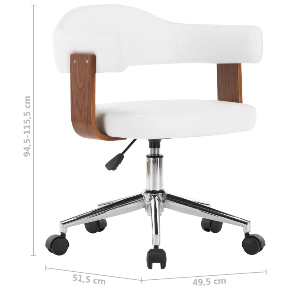 Silla oficina giratoria madera curvada cuero sintético