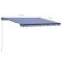 Toldo manual retráctil con LED azul y blanco 450x300