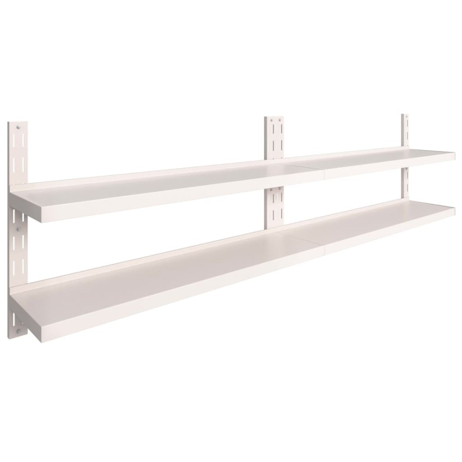 Estanterías flotantes 2 niveles 2 uds acero inoxidable