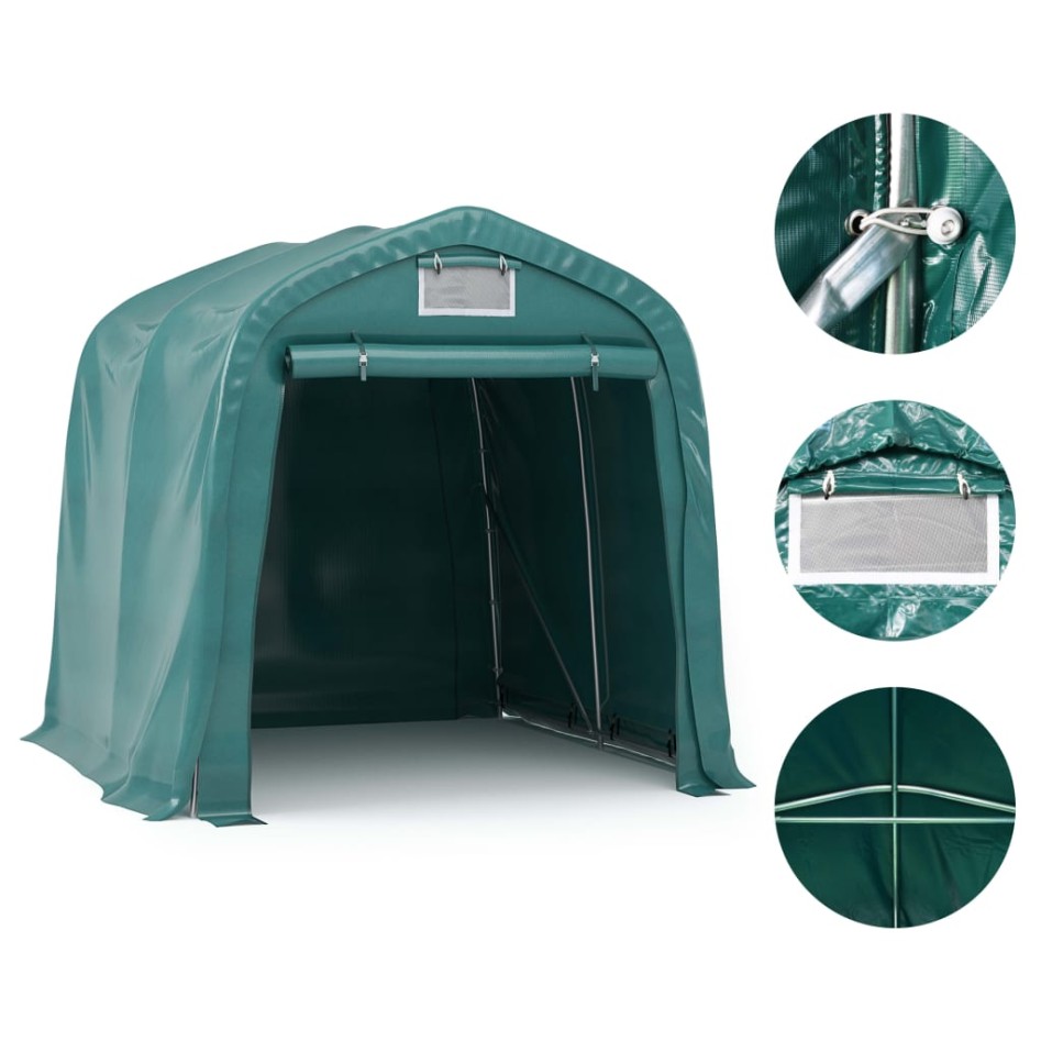 Carpa garaje de almacenamiento PVC verde 1,6x2,4
