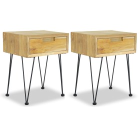 Mesitas de noche 2 unidades teca maciza 40x30x50