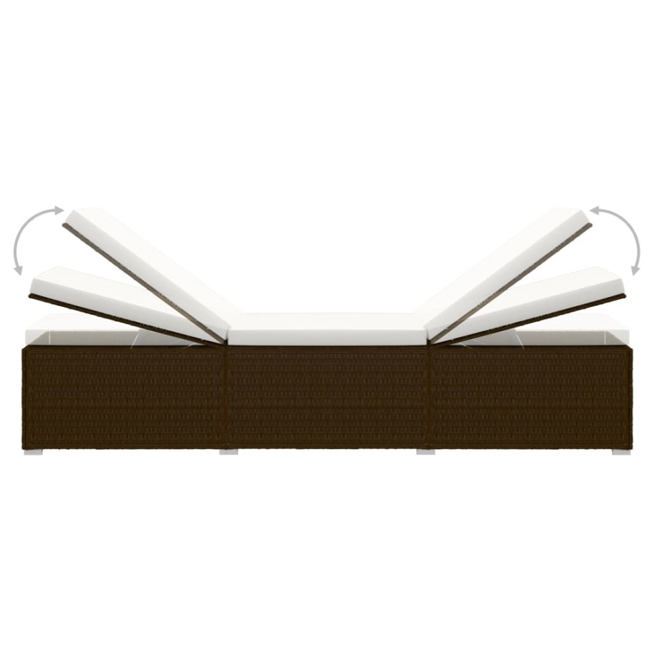 Tumbonas de jardín y mesita 3 piezas ratán sintético