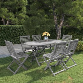 Juego de comedor de jardín 7 pzas madera maciza de acacia