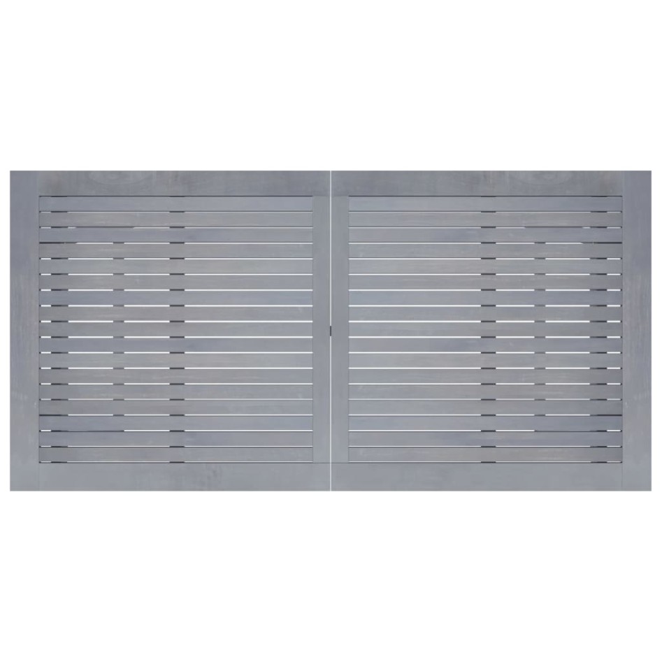 Mesa y sillas de bar de jardín 5 pzas gris madera maciza