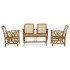 Juego de muebles de jardín 5 piezas madera maciza de