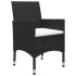 Set bistró jardín 3 pzs ratán sintético vidrio templado
