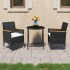 Set bistró jardín 3 pzs ratán sintético vidrio templado