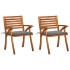 Sillas de comedor jardín con cojines 2 uds madera maciza