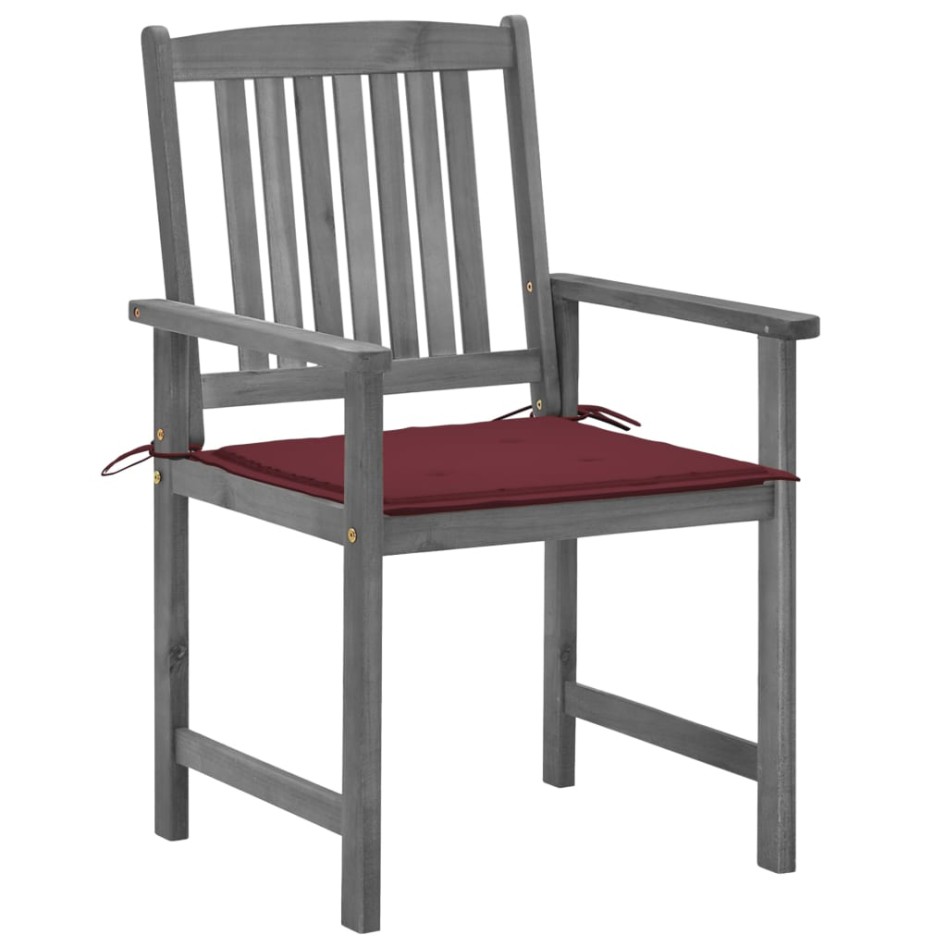 Sillas de jardín con cojines 4 uds madera maciza de acacia