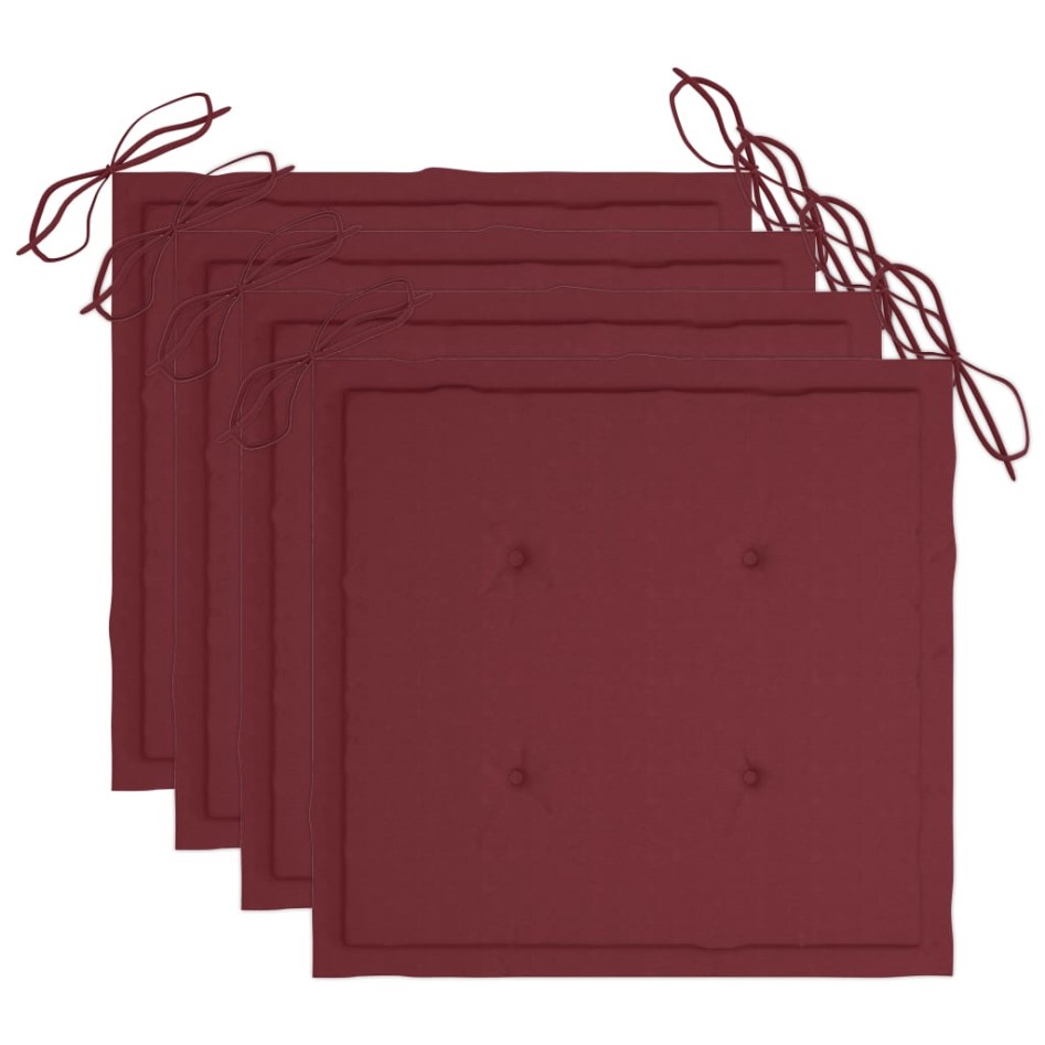 Sillas de jardín con cojines 4 uds madera maciza de acacia