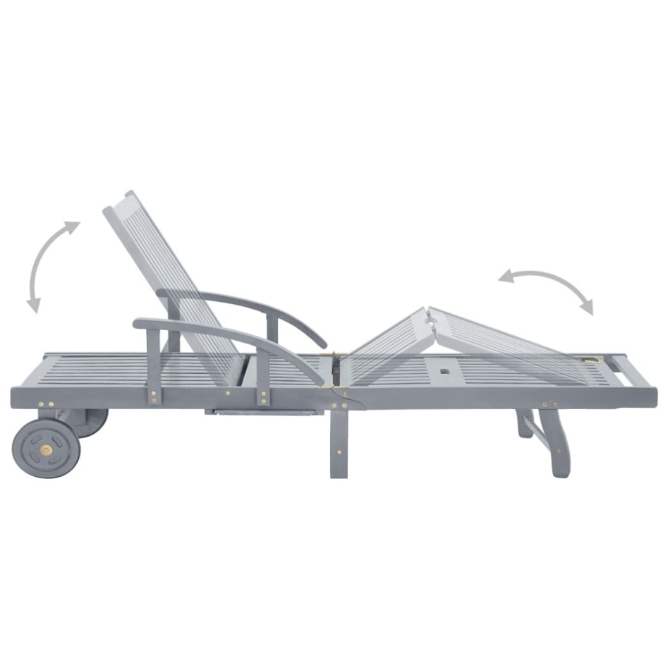 Tumbona de jardín con cojín madera maciza de