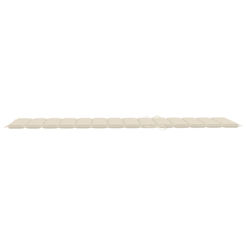 Tumbona con cojín madera maciza de acacia y acero