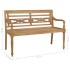 Banco Batavia madera maciza teca y cojín estampado hojas 120