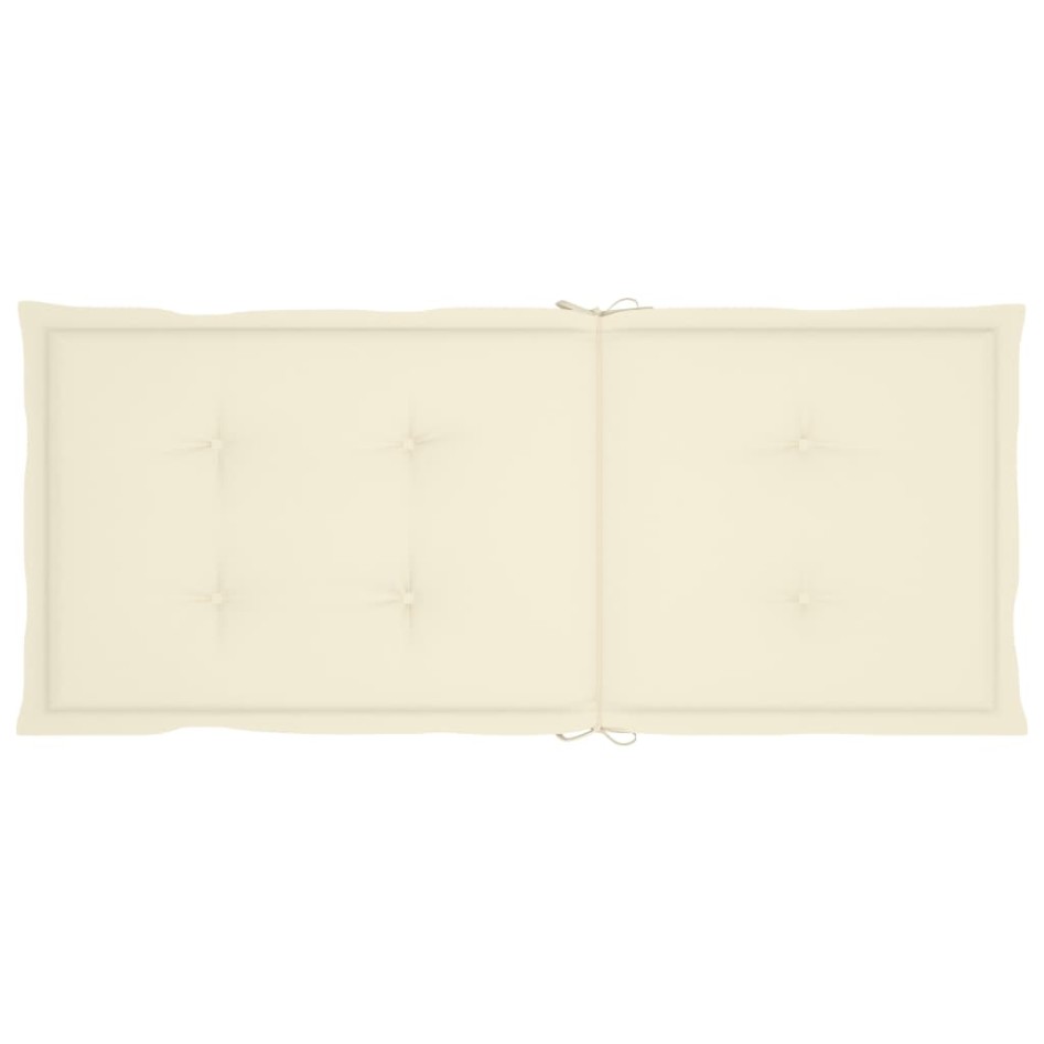 Sillas de jardín 2 uds con cojines crema madera maciza de