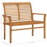 Banco de jardín madera maciza de teca con cojín rojo 112