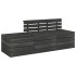 Muebles palets de jardín 3 pzas madera maciza pino gris