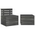 Muebles palets de jardín 3 pzas madera maciza pino gris