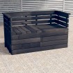 Sofá de palés de jardín 2 plazas madera maciza pino gris oscuro