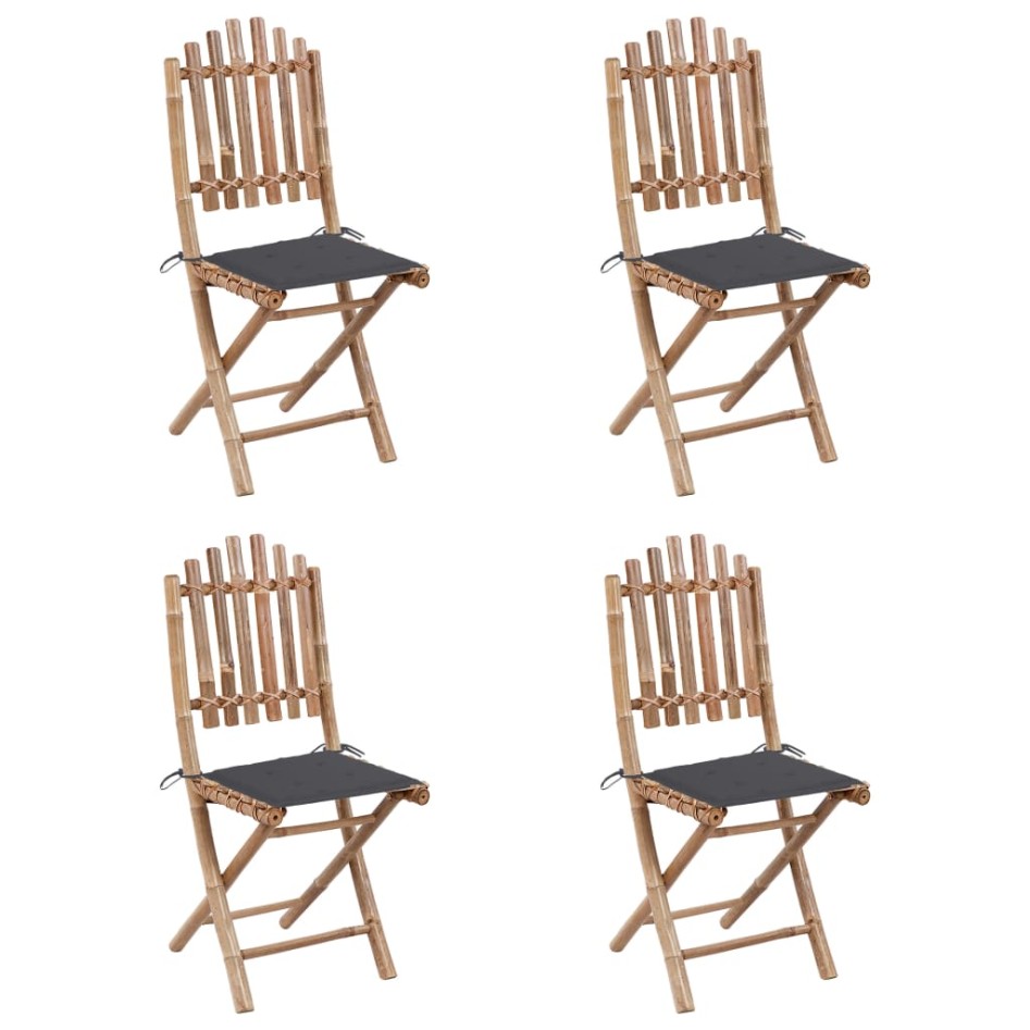 Set de comedor exterior plegable 5 piezas con cojines