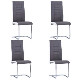 Sillas voladizas de comedor 4 unidades cuero sintético