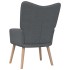Silla de relajación con reposapiés de tela gris