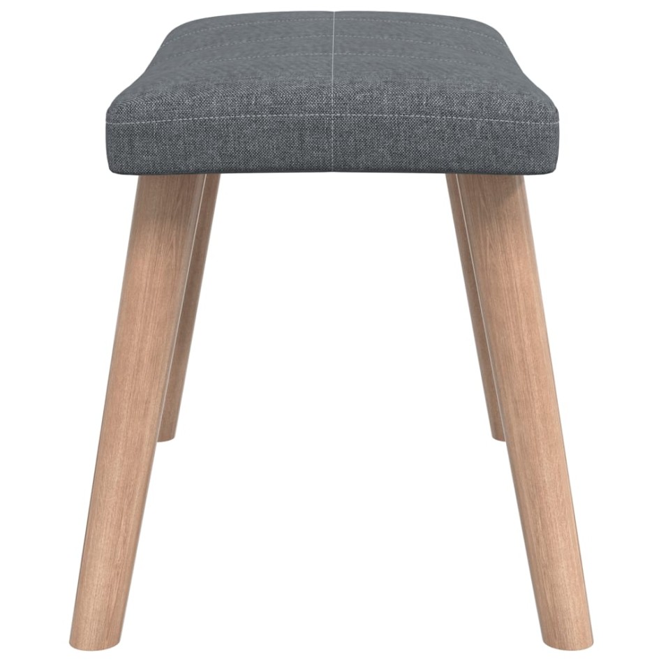 Silla de relajación con reposapiés de tela gris