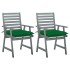 Sillas de comedor jardín 2 uds madera maciza acacia con