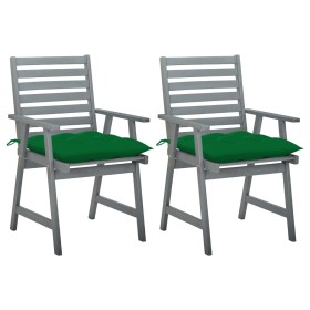 Sillas de comedor jardín 2 uds madera maciza acacia con