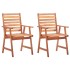 Sillas comedor para jardín 2 uds madera maciza acacia y