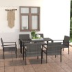 Juego de comedor para jardín 7 piezas ratán sintético gris