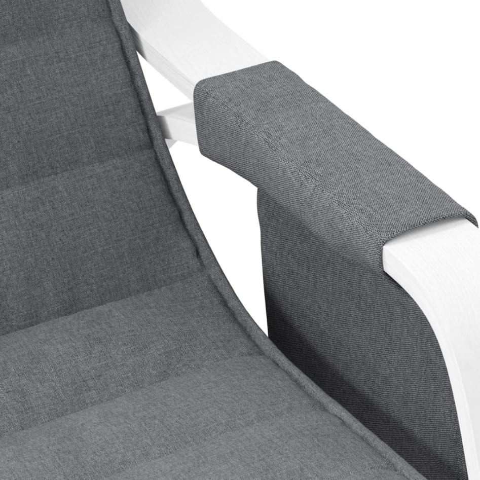 Silla mecedora de tela gris