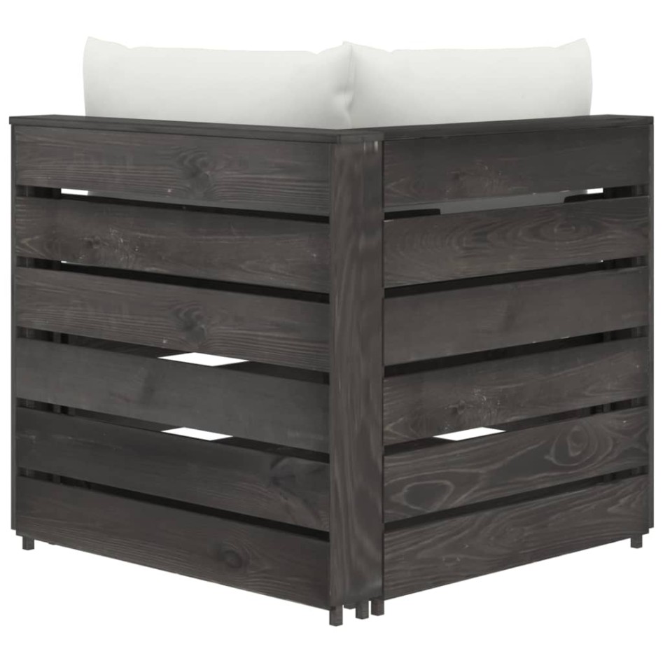 Sofá de palets 2 plazas cojines gris madera de pino