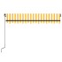 Toldo retráctil manual amarillo y blanco 350x250