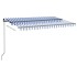 Toldo retráctil manual con LED azul y blanco 400x300