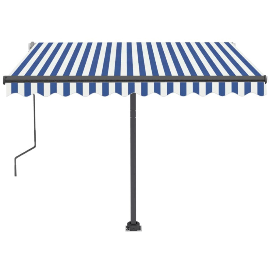 Toldo manual retráctil con LED azul y blanco 350x250