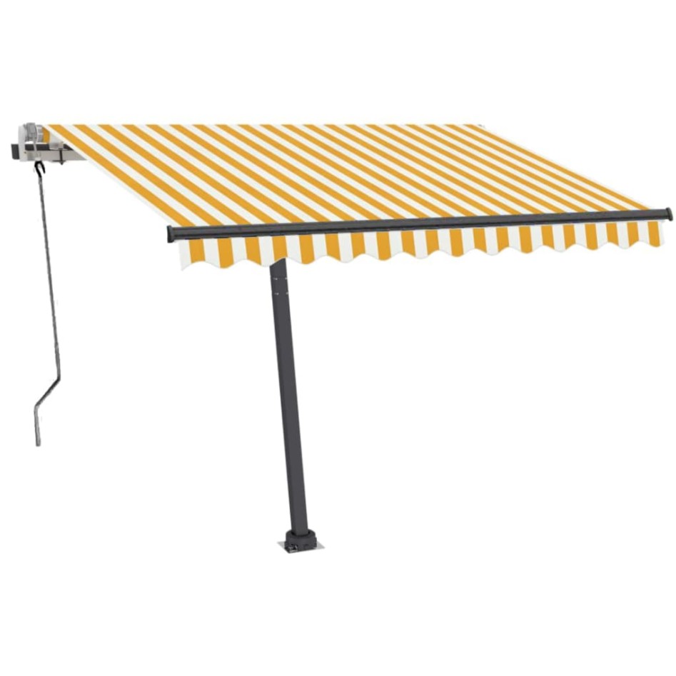 Toldo manual retráctil con LED amarillo y blanco 350x250