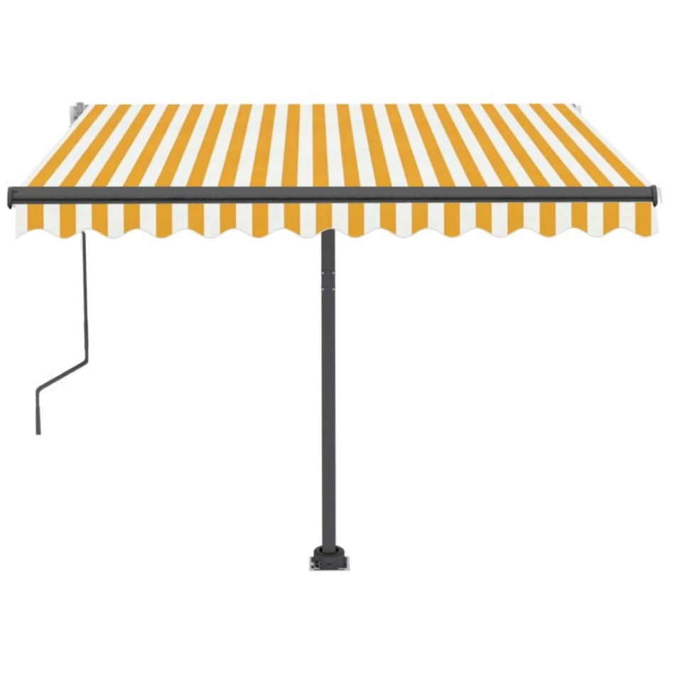 Toldo manual retráctil con LED amarillo y blanco 350x250