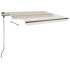 Toldo manual retráctil con LED crema 300x250