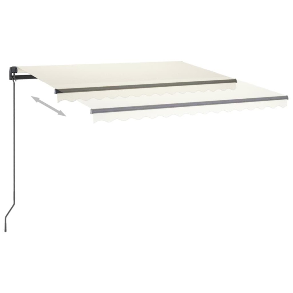 Toldo manual retráctil con LED crema 3x2,5
